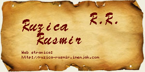 Ružica Rusmir vizit kartica